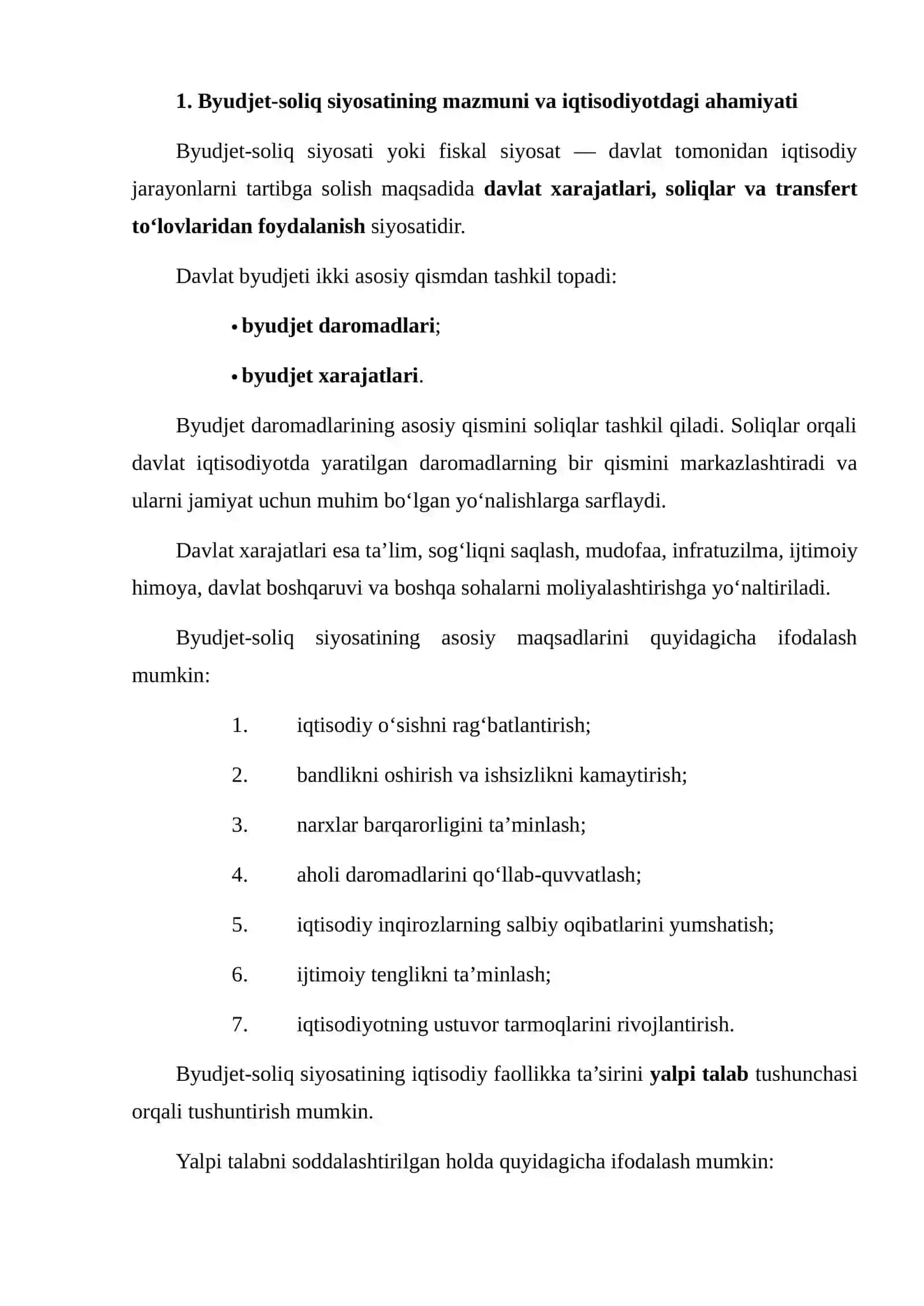 Byudjet-soliq siyosatining iqtisodiy faollikka ta’siri 3