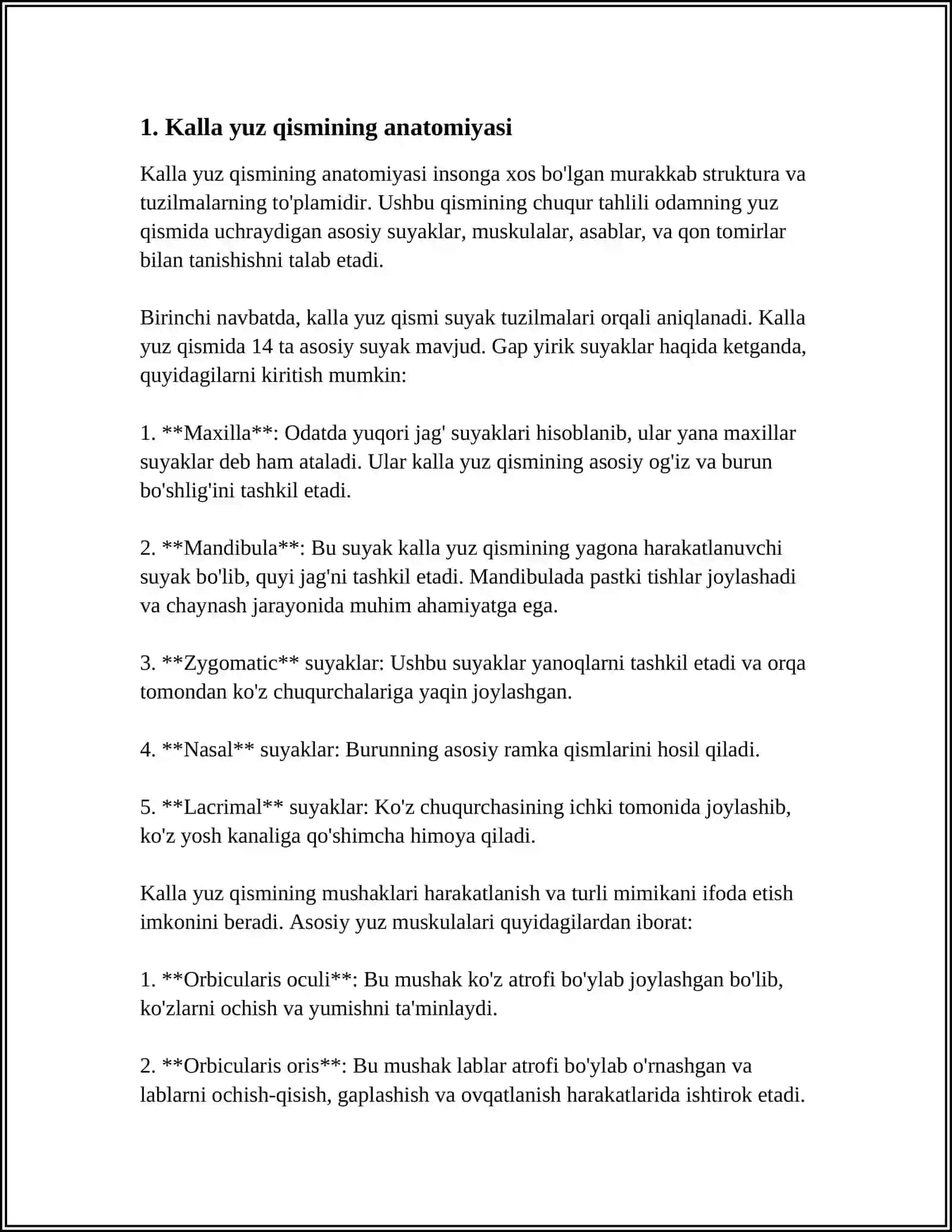 KALLA YUZ QISMI SUYAKLARI 3
