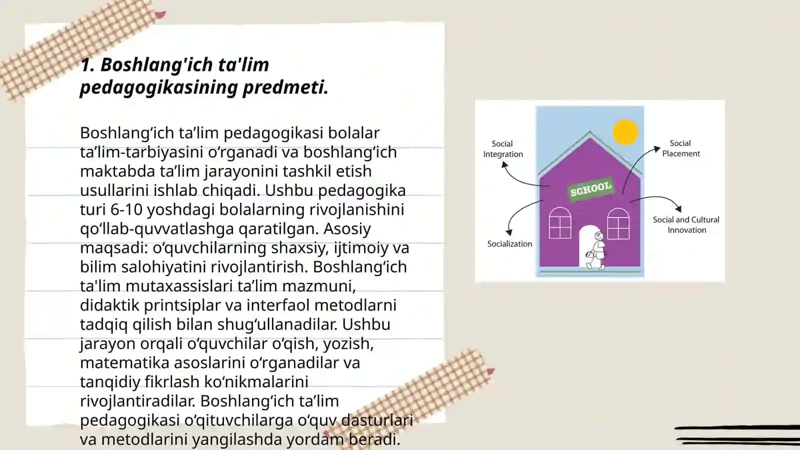 Boshlangʻich taʼlim pedagogika fanining predmeti, maqsadi, vazifasi, ilmiy tadqiqot metodlari 3