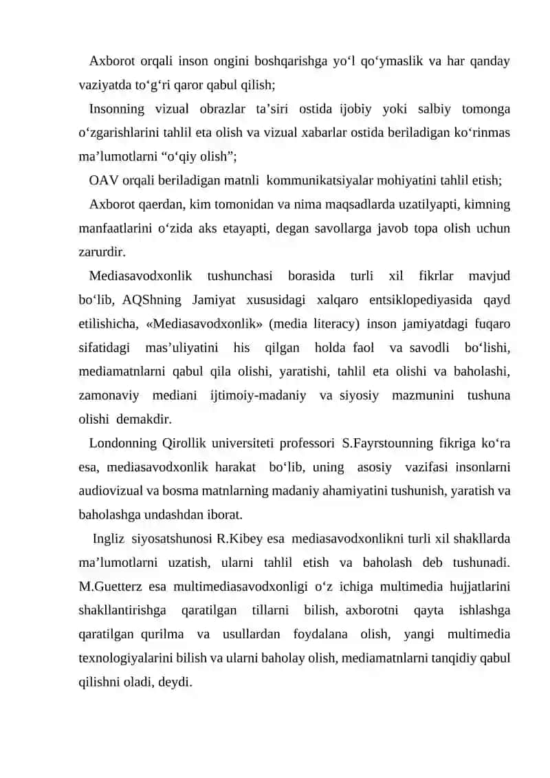 Mediasavodxonlik tushunchasi va uning ahamiyati 3
