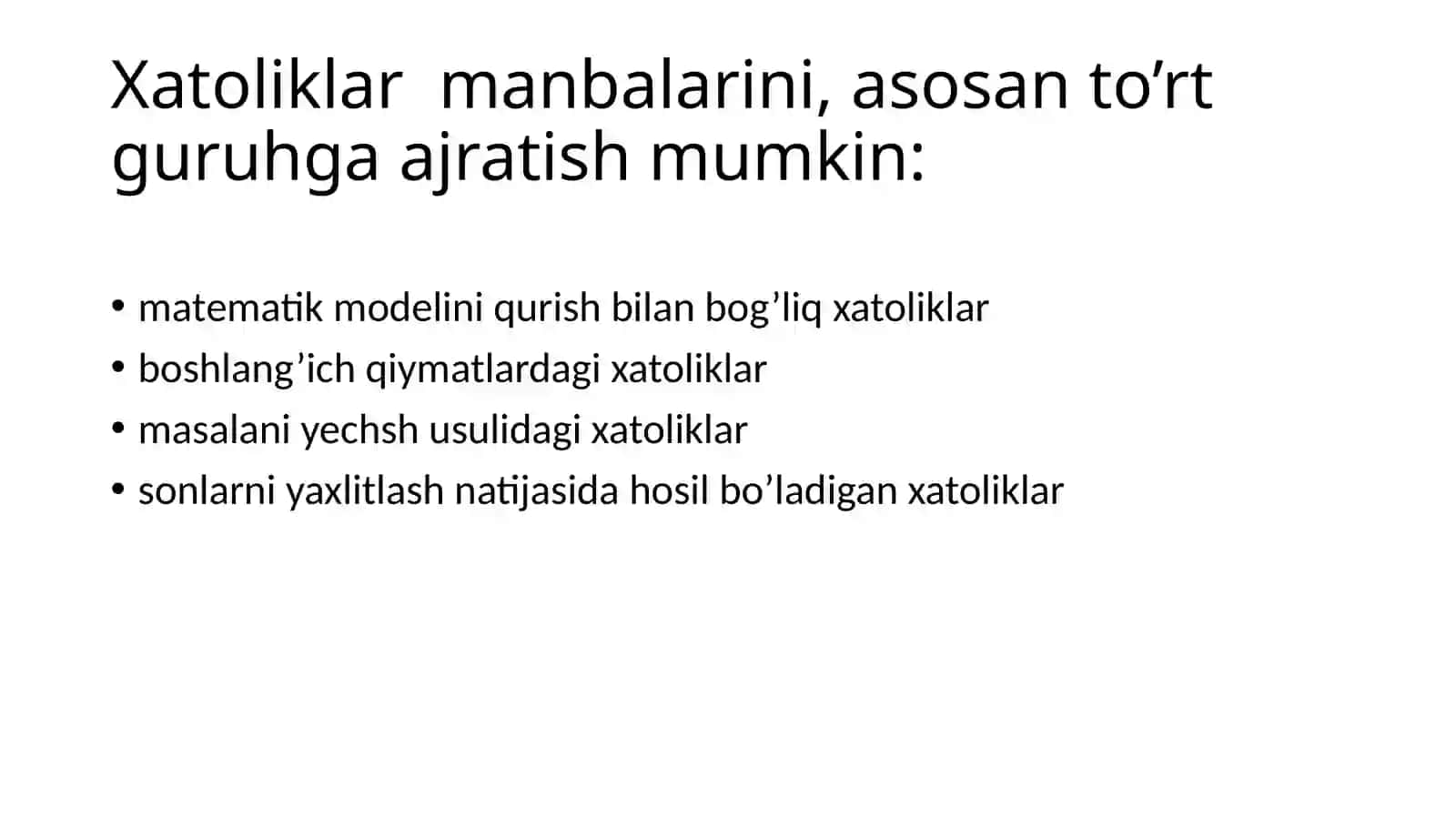 Xatoliklar arifmetikasi. Xatoliklarni aniqlashda differensial hisobini qoʻllash 3