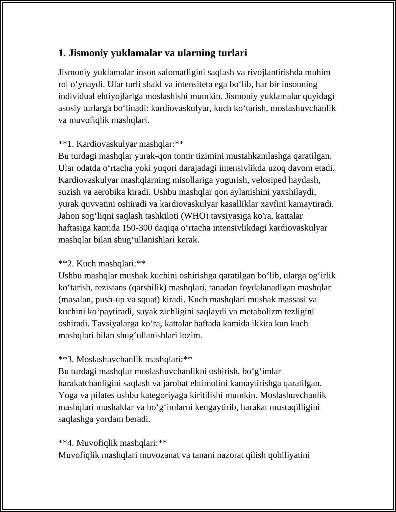 JISMONIY YUKLAMALARNI MEYORLASH 3
