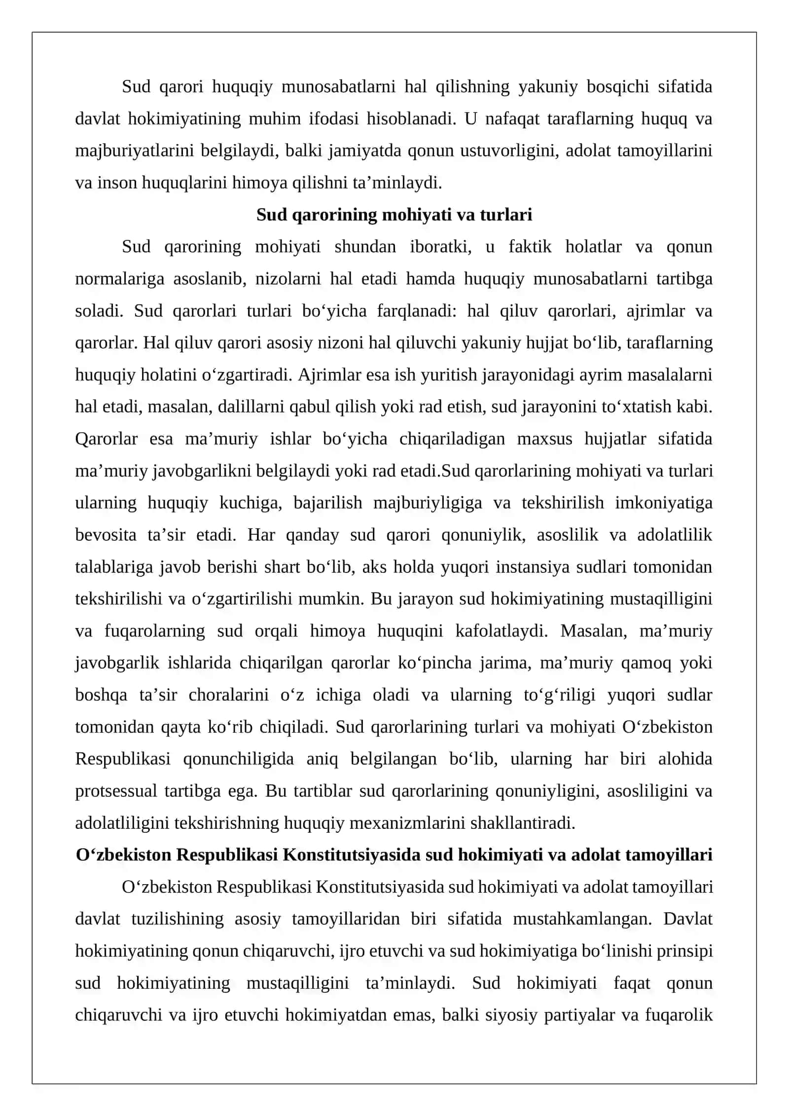 Sudning ma’muriy huquqbuzarlik to’g’risidagi ish yuzasidan qarorining qonuniyligi, asosliligi va adolatliligini tekshirish 3