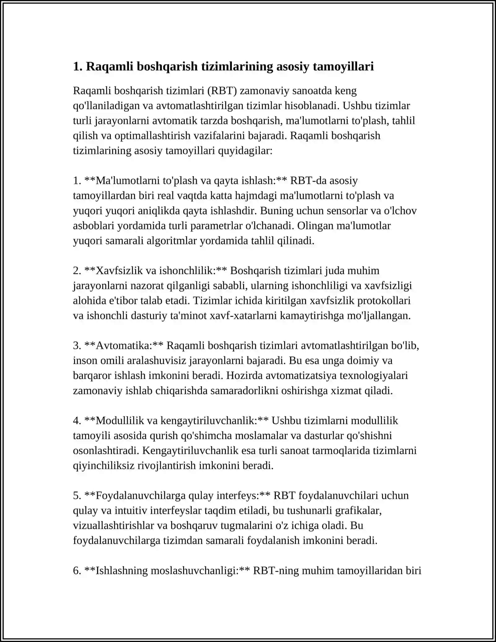 RAQAMLI BOSHQARISH TIZIMLARINING OʻZIGA XOS JIHATLARI 3