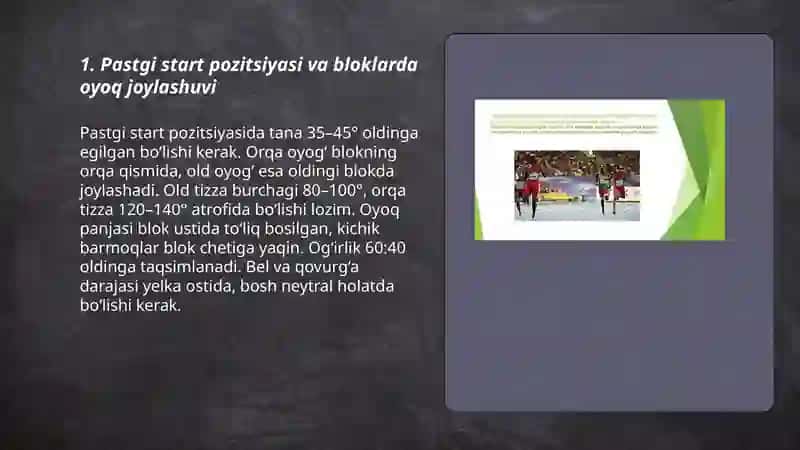 Pastgi startdan chiqish 3