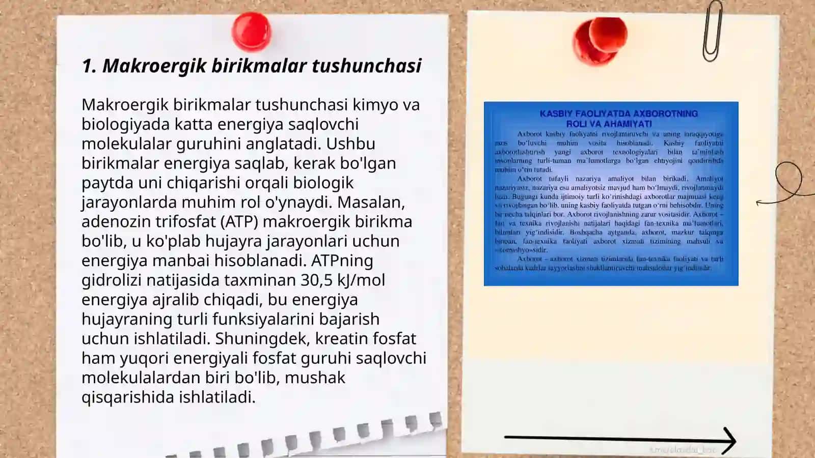 Makroergik birikmalar va ularning moddalar almashinuvidagi o'rni 3