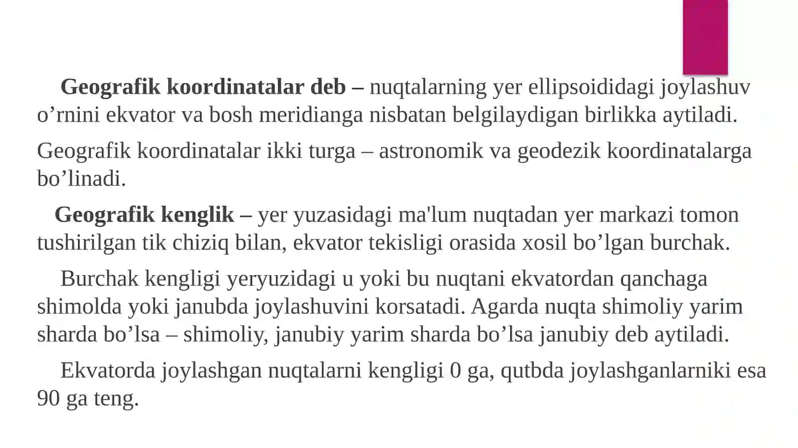 Geodeziyada Qo'llaniladigan Koordinatalar Sistemas 3