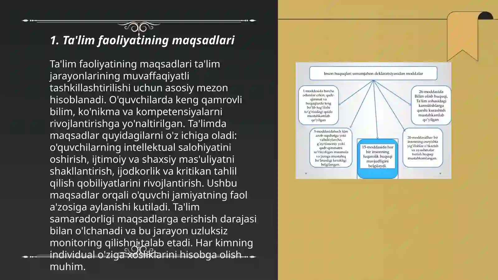 Ta'lim faoliyatini aniqlashga oid qarashlar 3