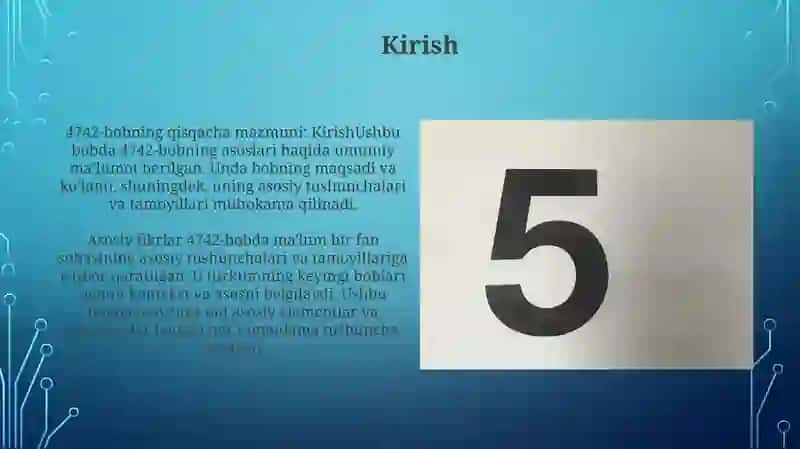 4742-bobning qisqacha mazmuni: Kirish 3