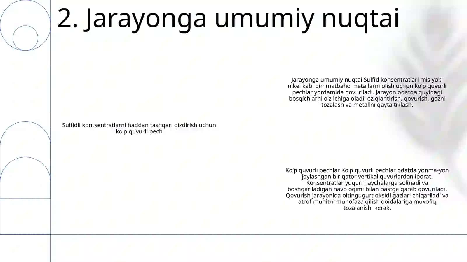 Sulfidli Konsentratlarni Kuydirish Jarayoni Uchun Ko'P Tubli Pech 3