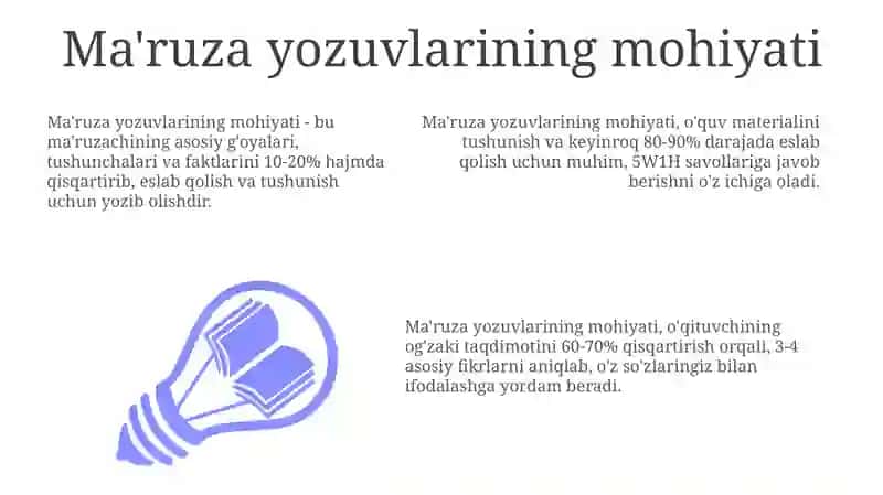 Ma'ruza yozuvlarining mohiyati 3