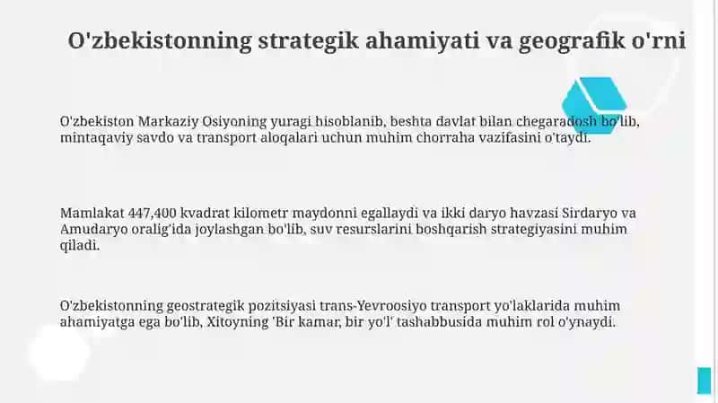 Oʻzbekistonning Markaziy Osiyoda tinchlik va barqarorlikni taʼminlashdagi roli 3