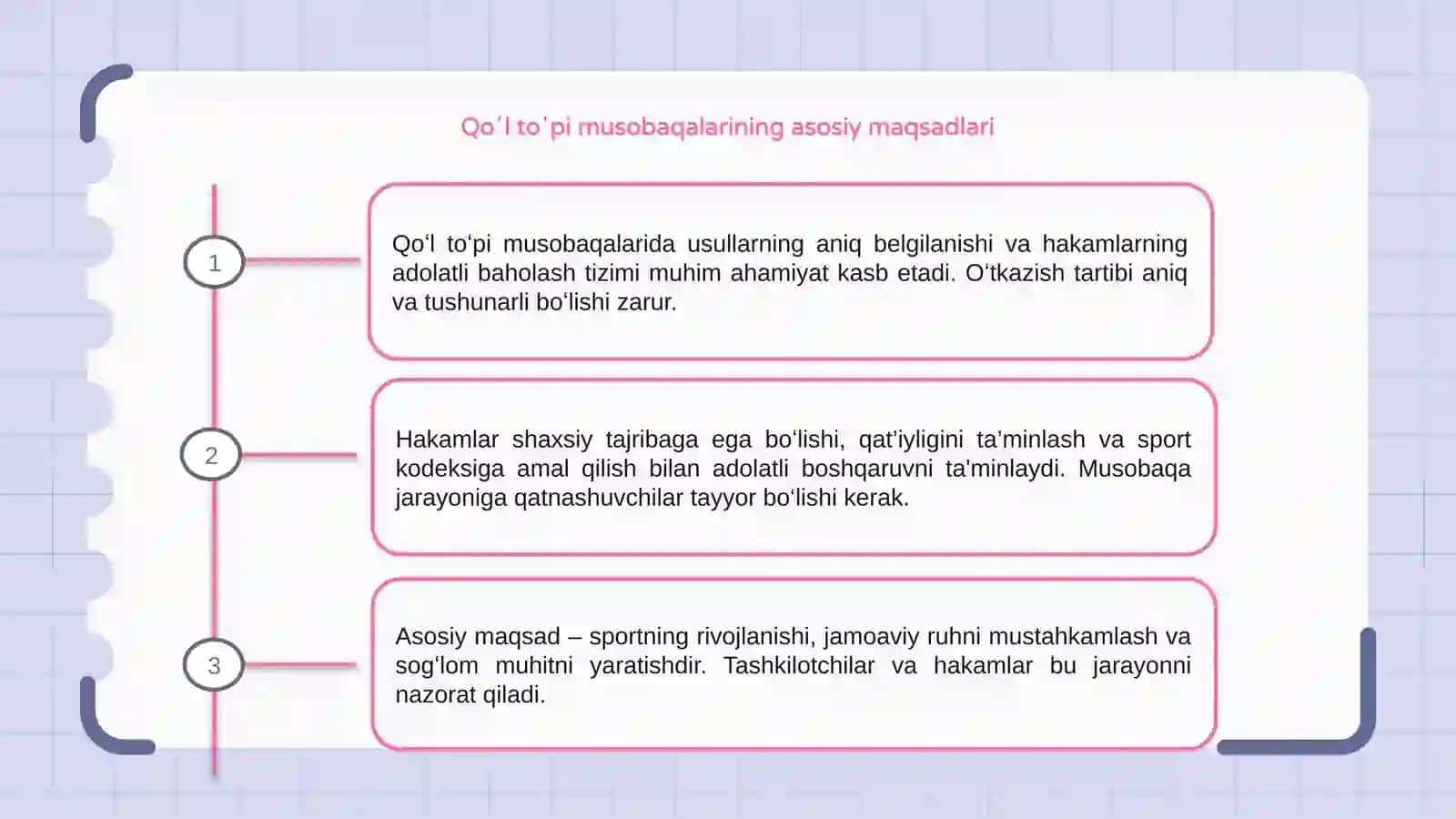 Qoʻl toʻpi boʻyicha musoboqalarni oʻtkazish usullari va hakamlik qilish 3