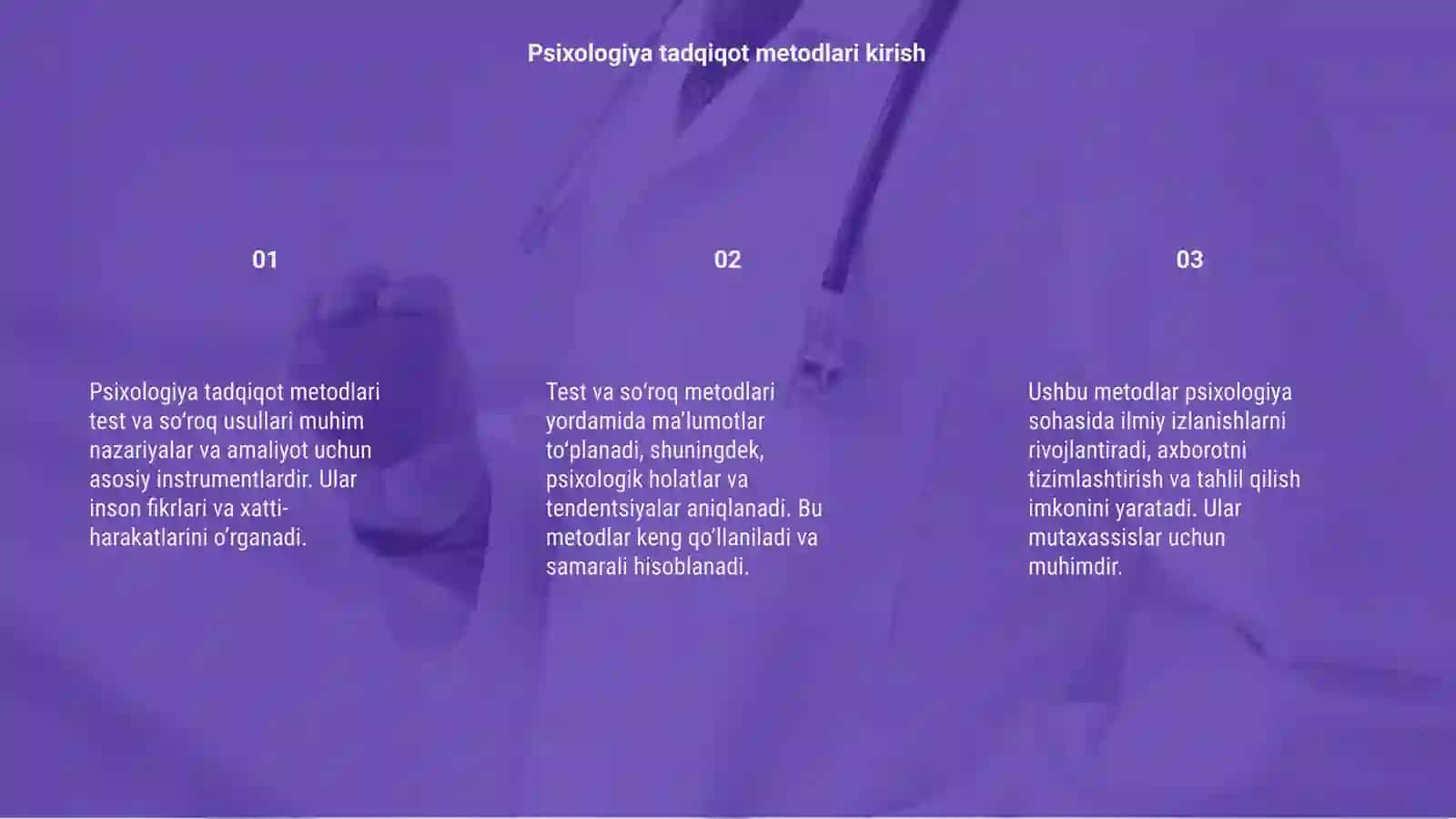 Psixologiya tadqiqot metodlari test va soʻroq 3