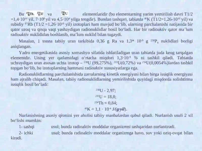Nurlanishning antropogen manbalari 3