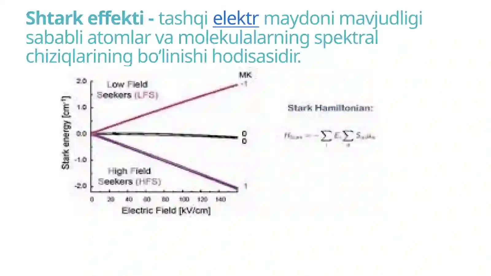 Atomiyadro fizikasi fanidan mustaqil ta'limi MAVZU-SHTARK EFFEKTI 3
