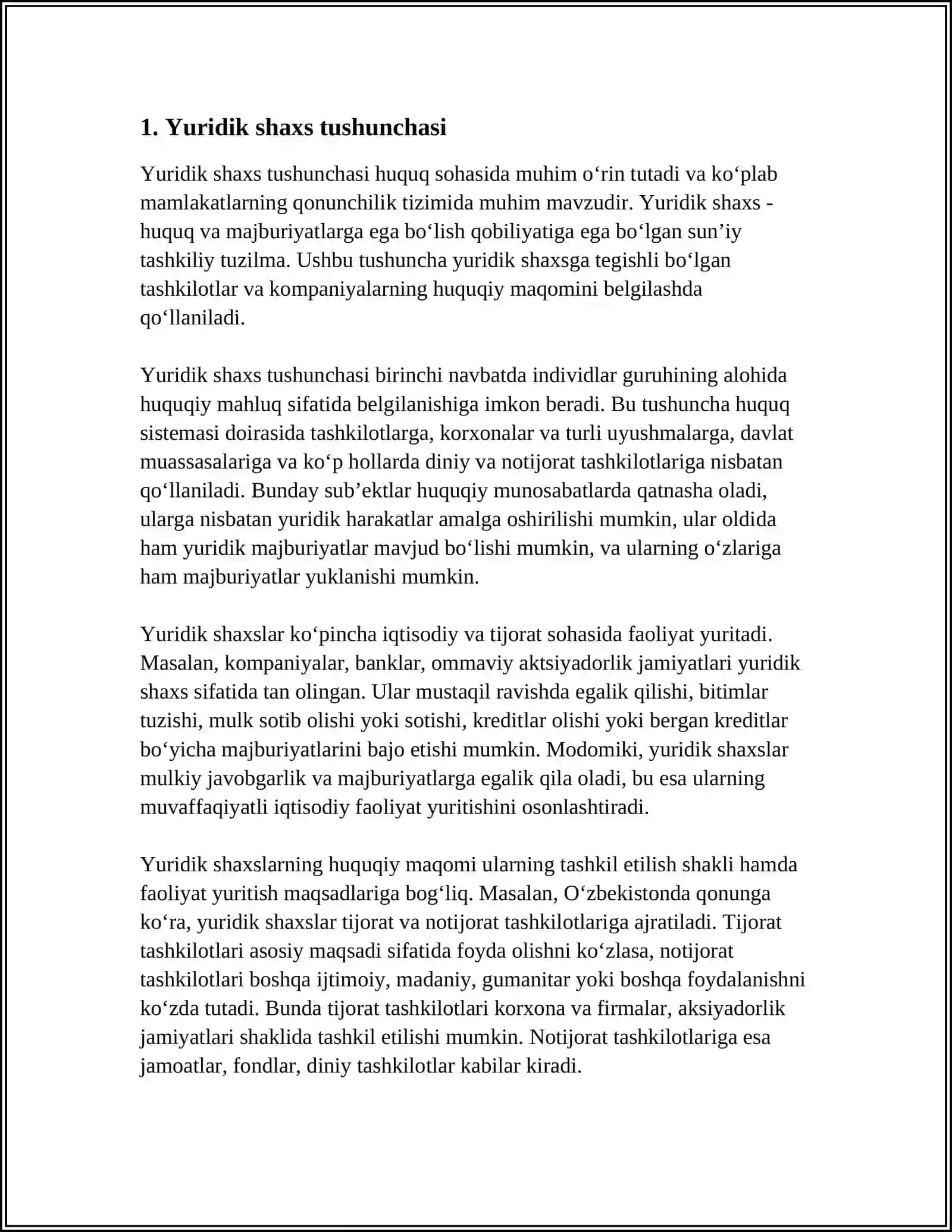 YURIDIK SHAXS TUSHUNCHASI VA BELGILARI 3
