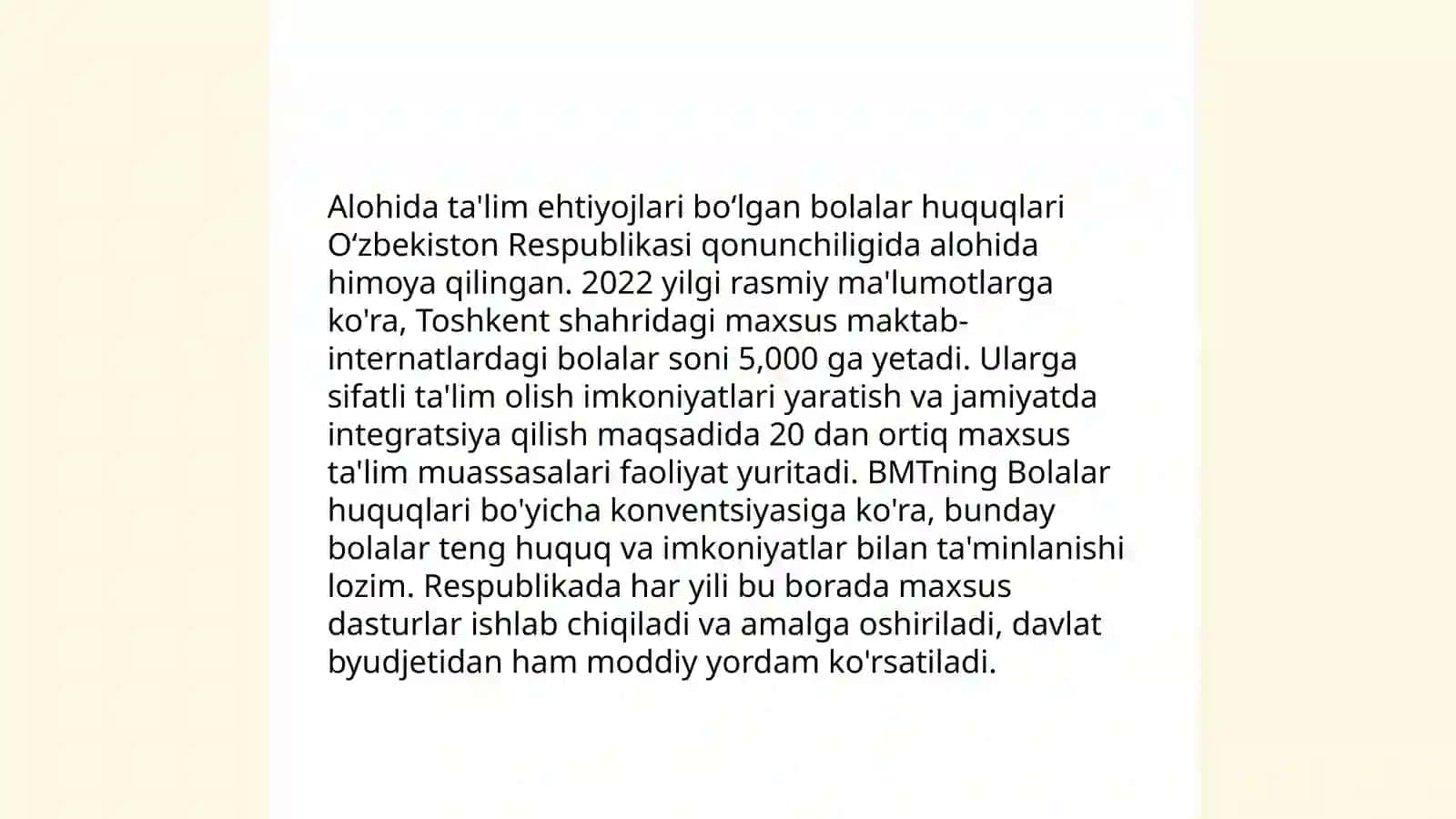 Alohida taʼlim ehtiyojlari boʻlgan bolalarning bilim olish huquqi 3