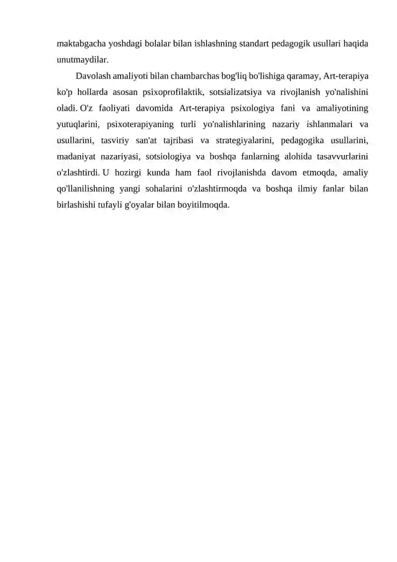 ART - TERAPIYA ORQALI BOLALARDAGI PSIXOLOGIK MUOMMOLARNI ANIQLASH 3