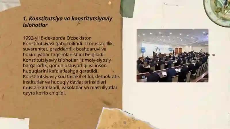 Mustaqillik yillarida davlat boshqaruvi tizimida amalga oshirilgan islohotlar 3
