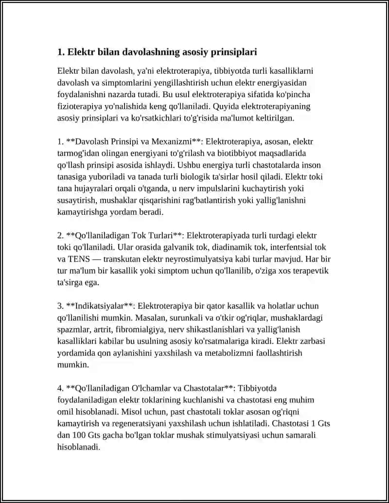 ELEKTR BILAN DAVOLASH ULTRATOVUSH BILAN DAVOLASH 3