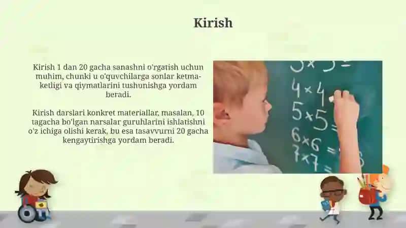 Sanash o'rgatish 3