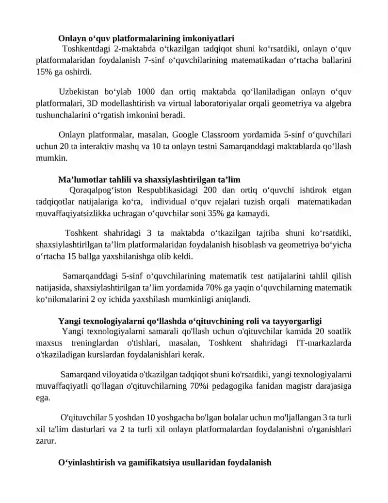 Boshlangʻich sinflarda matematika kursi 3