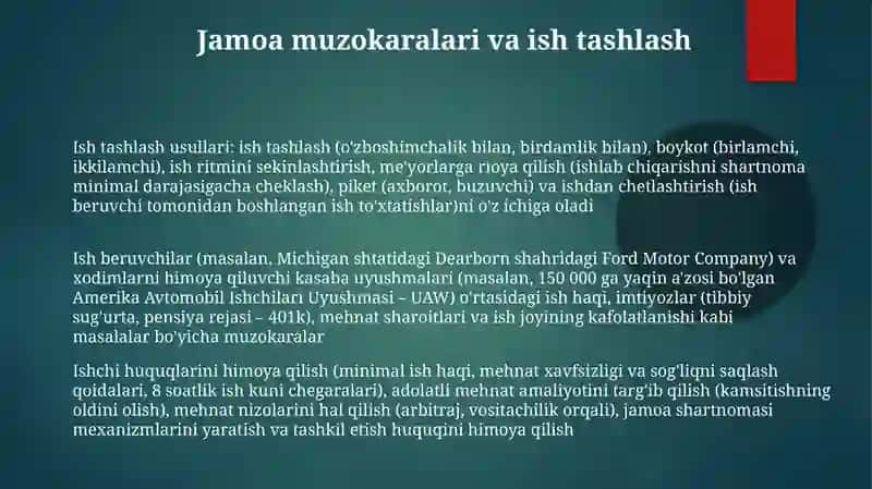 Mehnat huquqining predmeti, uslublari, tizimi va asosiy funksiyalari 3