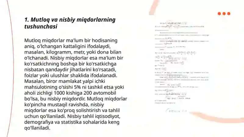 Mutloq va nisbiy miqdorlar 3