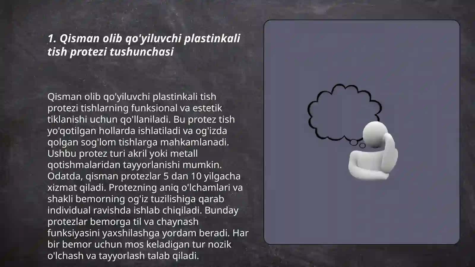 Qisman olib qôyiluvchi plastinkali tish protezini turlari 3