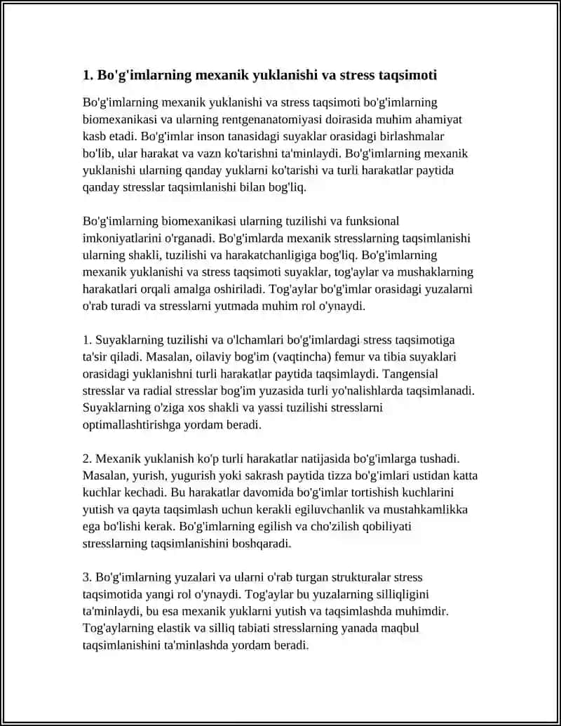 BO'G'IMLARNING BIOMEXANIKASI. BIRLASHMALARNING RENTGENANATOMIYASI 3