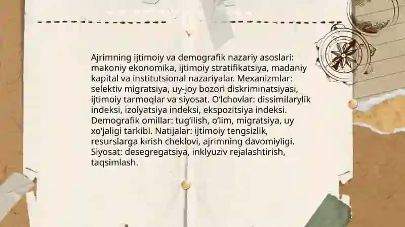 Ajrimning ijtimoiy va demografik oʻlchovlari 3