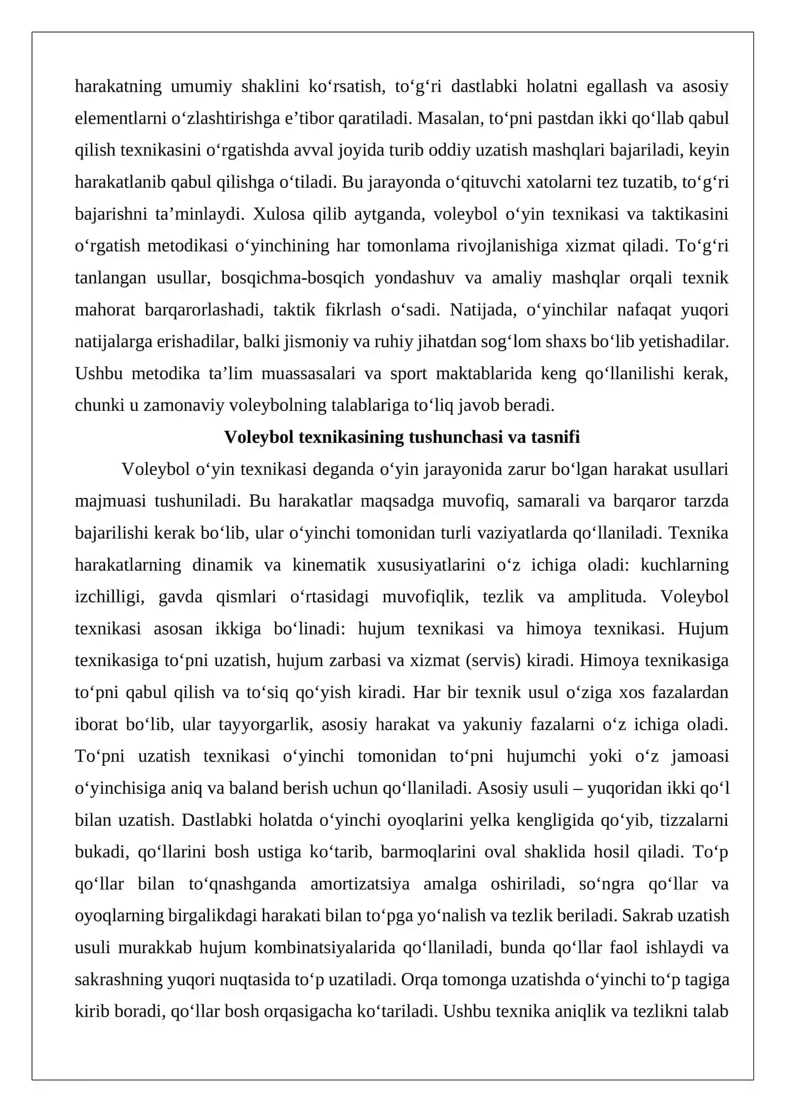 Voleybol o‘yin texnikasi va taktikasini o‘rgatish metodikasi 3