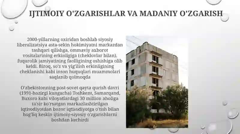 Qayta qurilish yillarida Òzbekistondagi ijtimoiy va siyosiy vaziyat 3