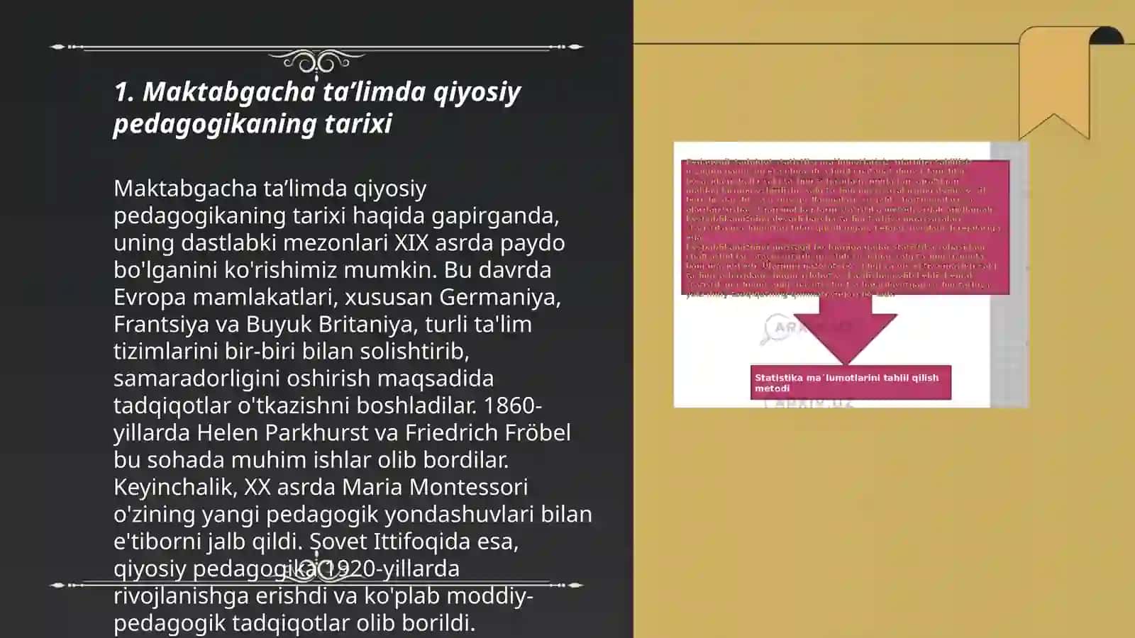 Maktabgacha ta’limda qiyosiy pedagogika fanining rivojlanish bosqichlari va tadqiqot metodlari 3