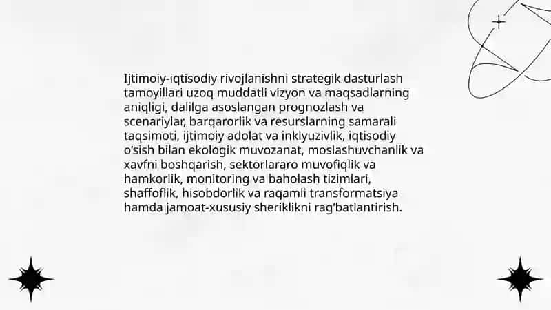 Davlatning ijtimoiy-iqtisodiy rivojlanishni dasturlash, pragnozlashtirish va rejalashtirish siyosati 3