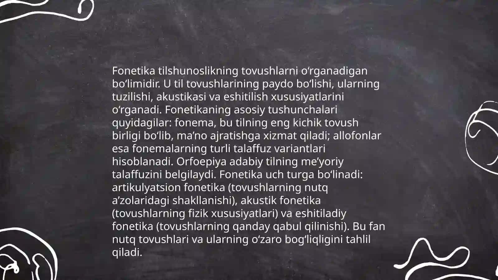 Fonetika,nutq azolari,arktikulatsiya,Tilning fonetik vazifalari,unli va undosh tovushlar tizimi 3