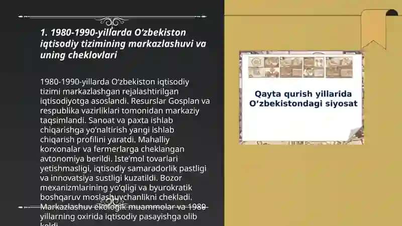 1980-1990-yillar oraligʻida oʻzbekiston tarixidagi iqtisodiy va siyosiy holat 3