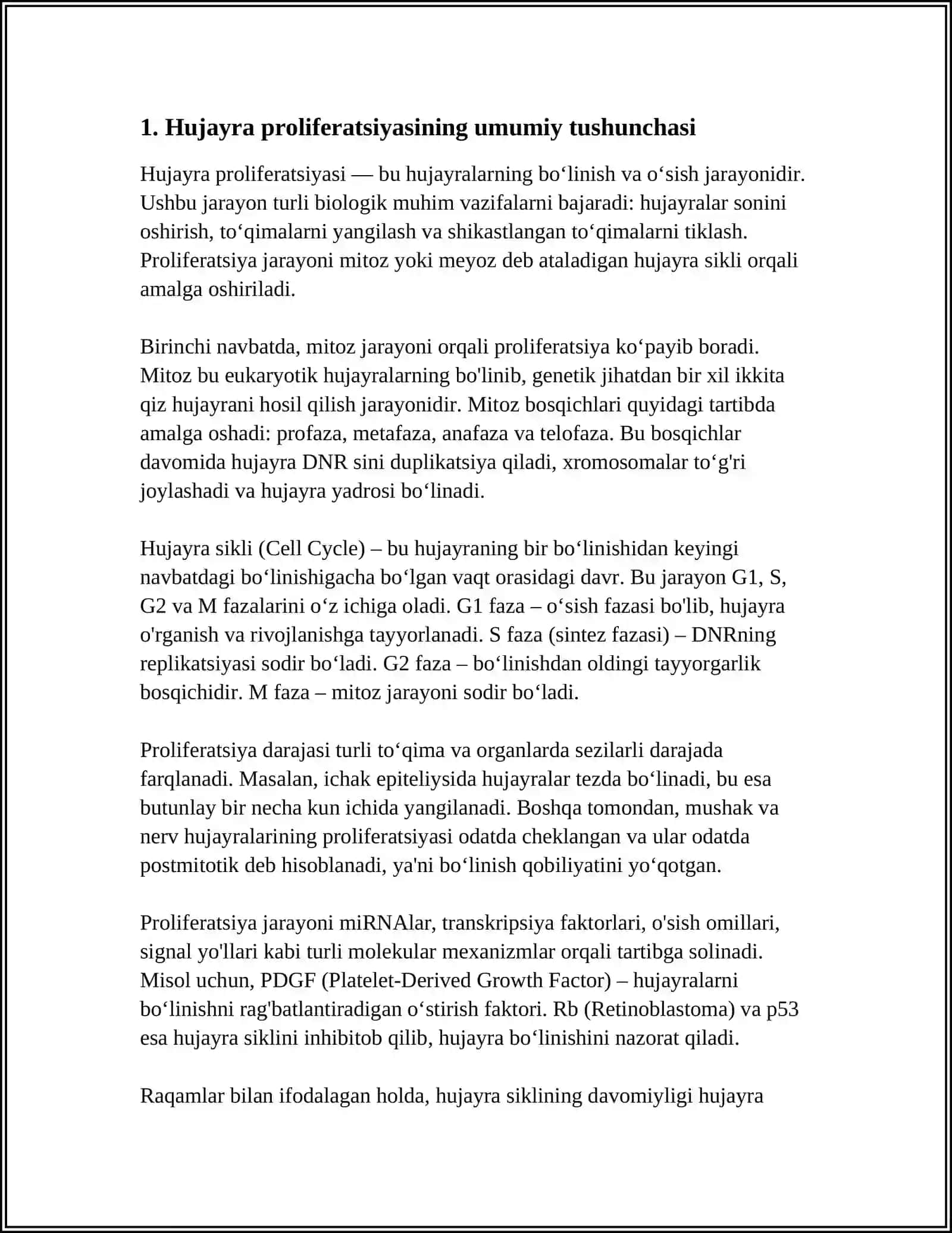HUJAYRA PROLIFERATSIYASI MUAMMOLARINING TIBBIYOTDAGI ROLI 3