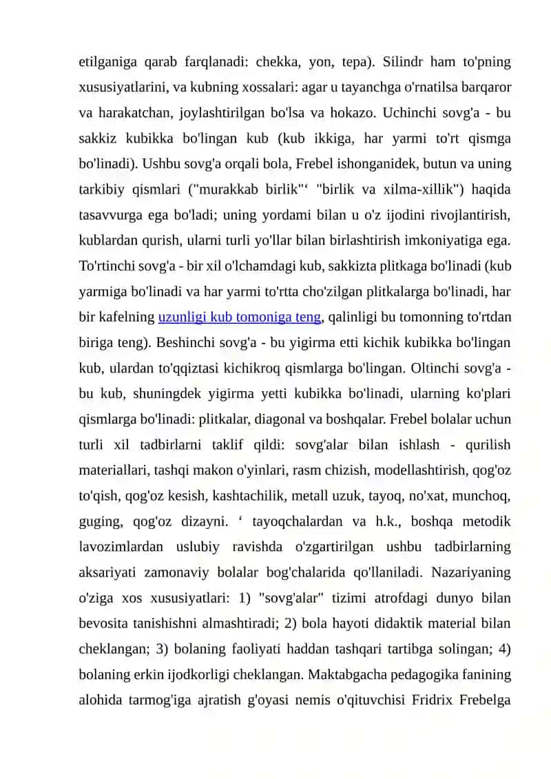 F.FREBELNING DIDAKTIK TIZIMI STEAM TA'LIM MODULI 3