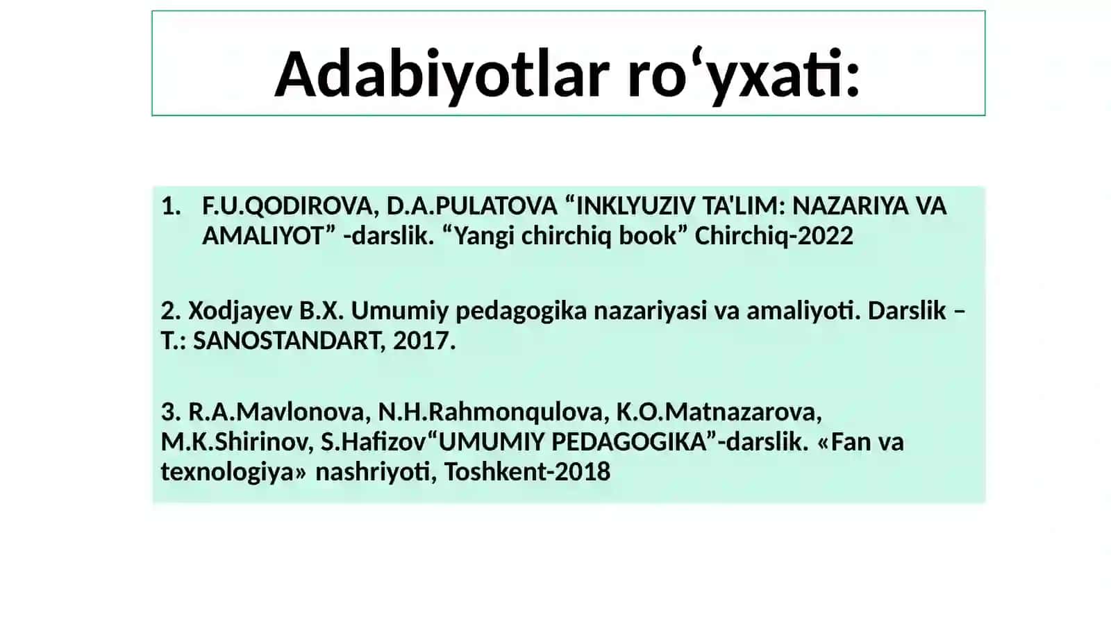 Inklyuziv ta’lim kursining predmeti, maqsadi va vazifalari. Inklyuziv ta’limning vujudga kelishi va rivojlanishi 3