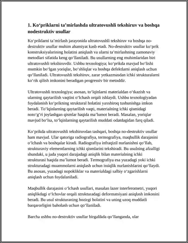 KО‘PRIK KONSTRUKSIYALARINI TA’MIRLASHNING ZAMONAVIY METODLARI 3