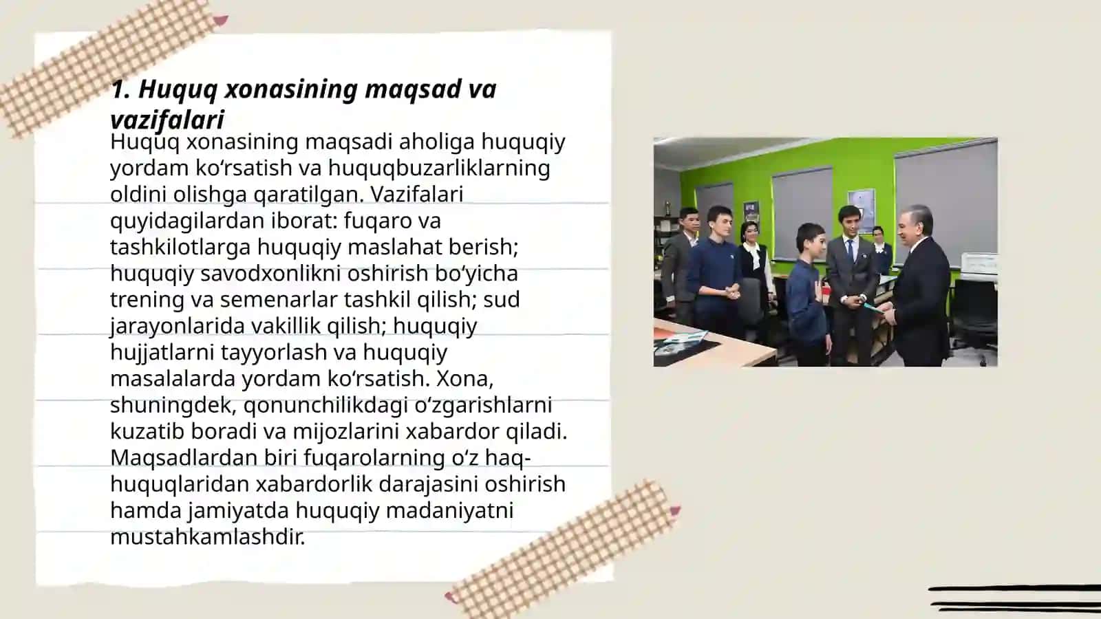 Huquq xonasini oʻqituvchi tomonidan ilmiy-metodik jihozlash talablari 3