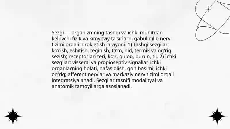 Sezgilar haqida umumiy tushuncha va uning nerv-fiziologik asoslari 3