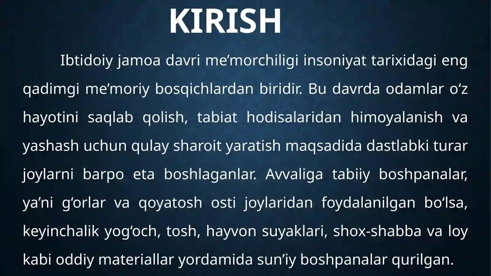 Ibtidoiy jamoadavriy me'morchiligi 3