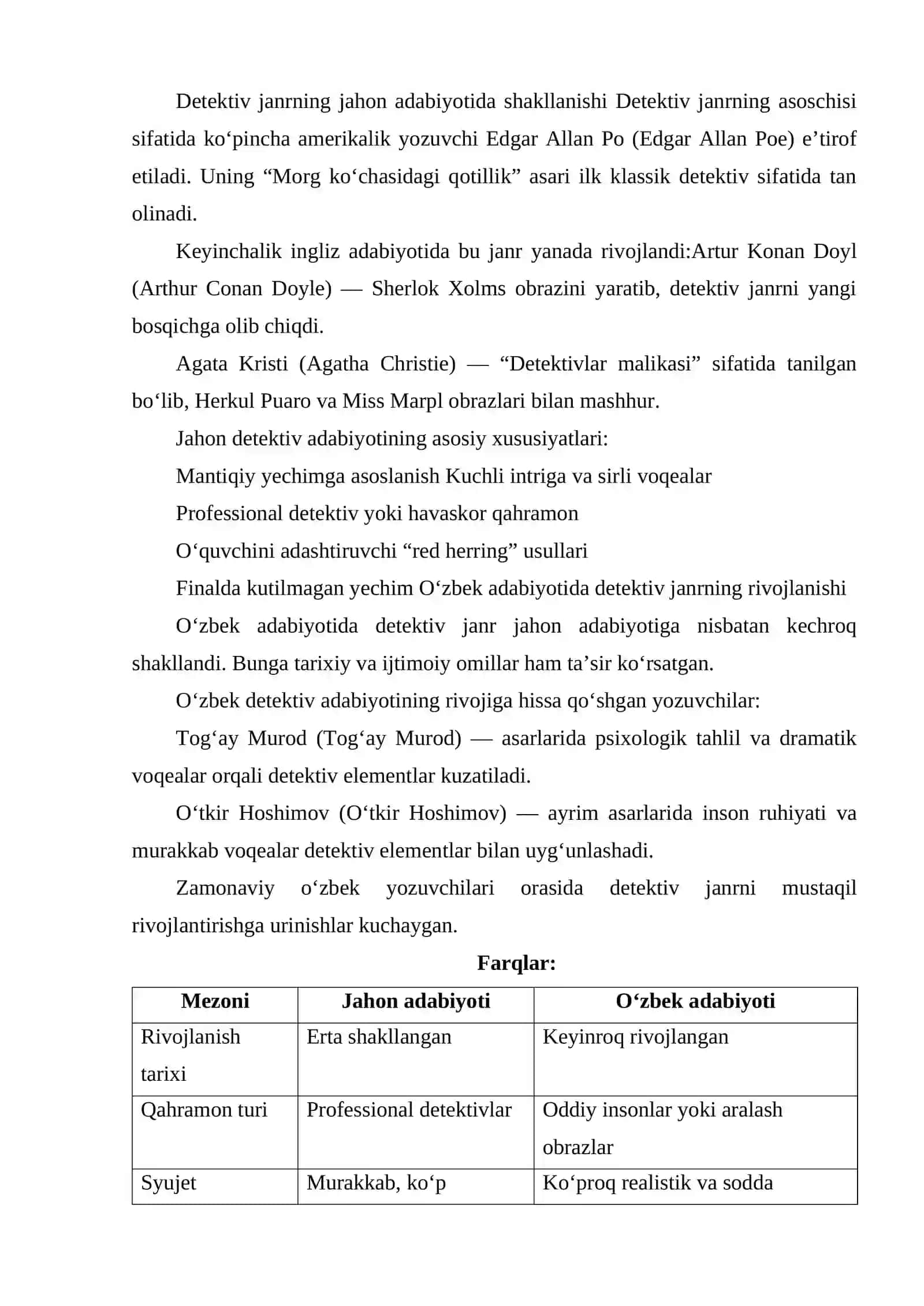 JAHON VA O‘ZBEK ADABIYOTIDA DETEKTIV ASARLAR QIYOSI 3