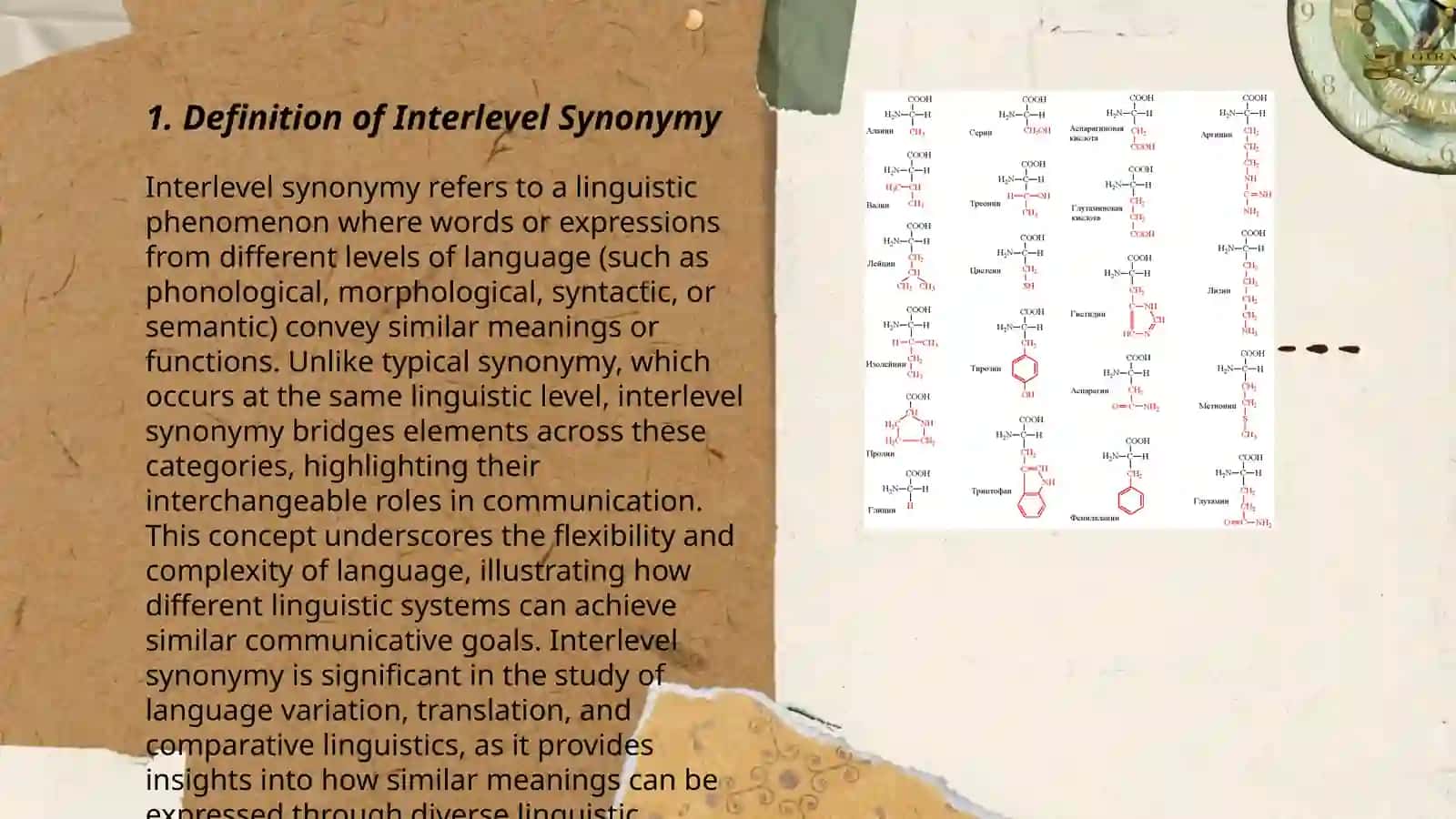 Interlevel synonimy and interlanguage correspondence 3