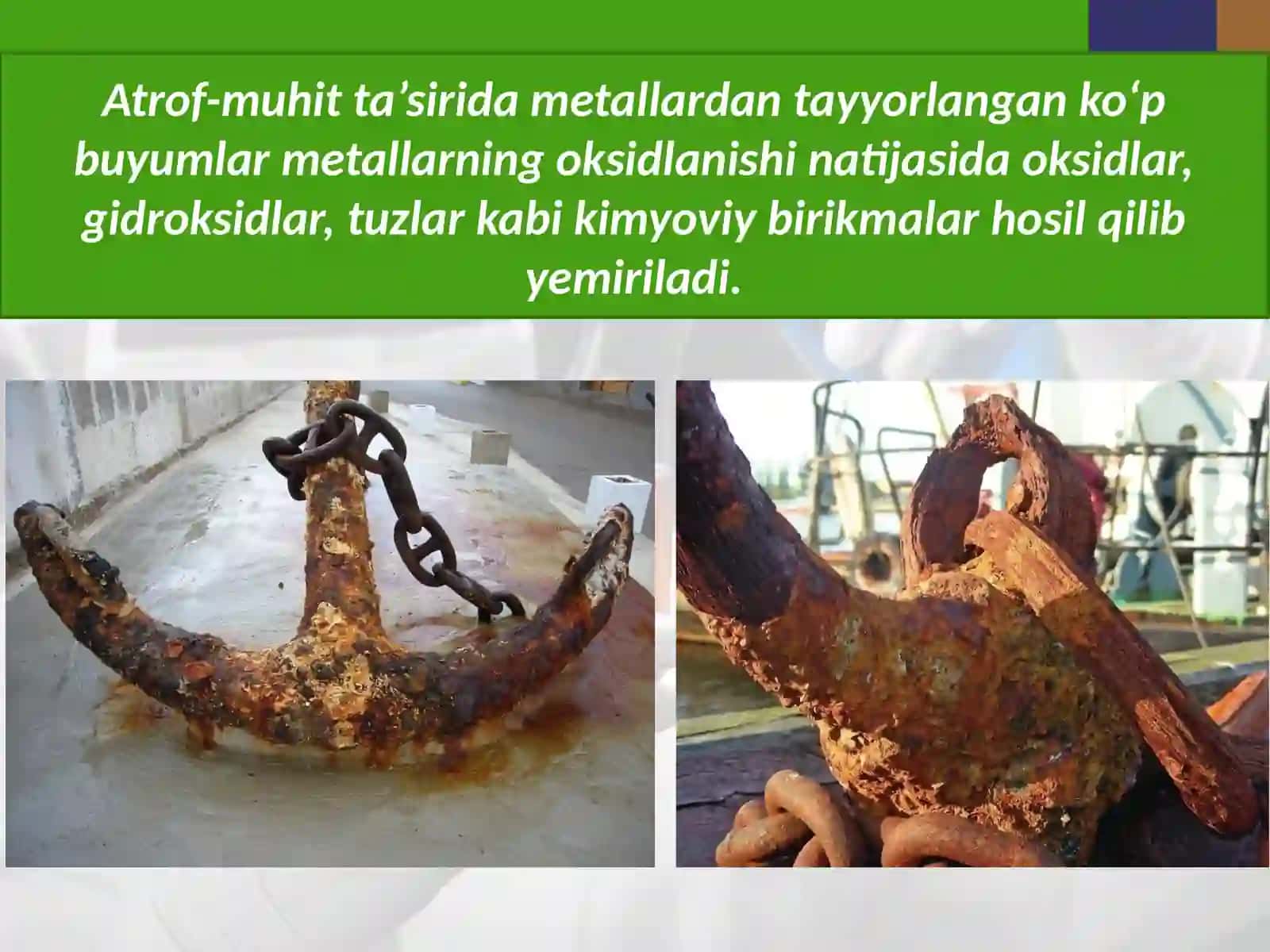 Metallar korroziyasini oldini olish usullari 3