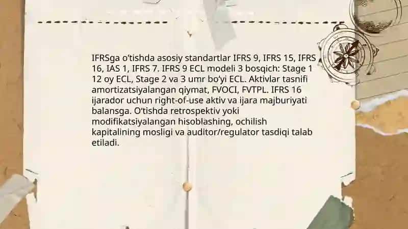 Bank moliyaviy hisobotlarida IFRSga o‘tish va muvofiqlik 3