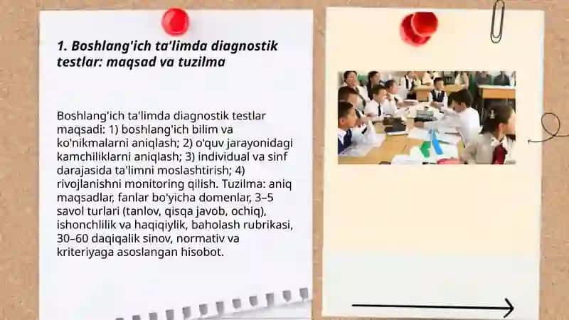 Boshlang'ich ta'limda diagnostik testlar: maqsad va tuzilma 3